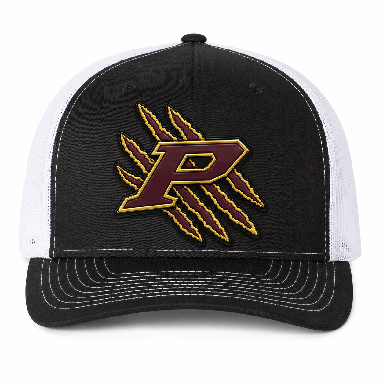 PERRY PANTHER BLACK WITH WHITE MESH TRUCKER HAT