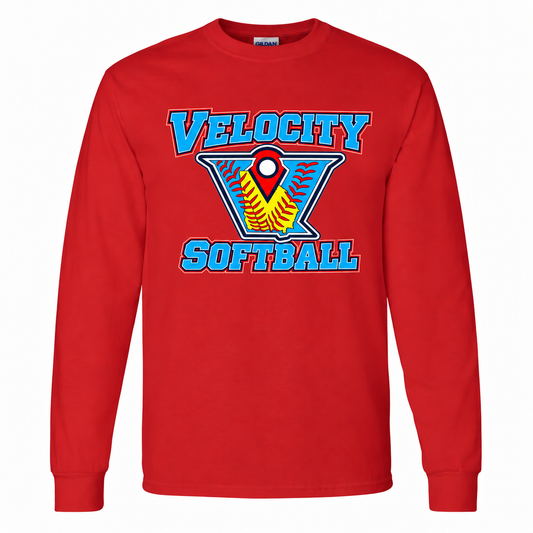 VELOCITY SOFTBALL ADULT/TEEN COTTON LONG SLEEVE SHIRT