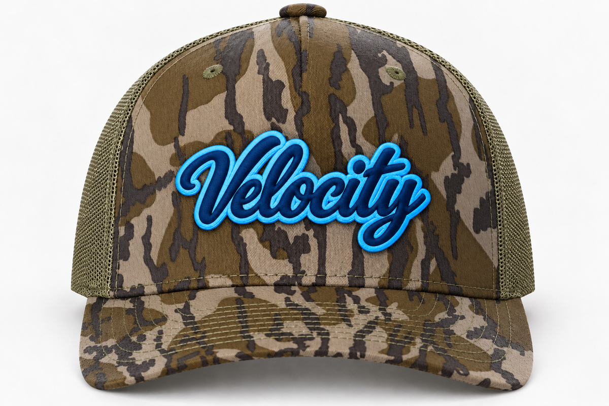 VELOCITY MOSSY OAK BOTTOMLAND LODEN TRUCKER HAT