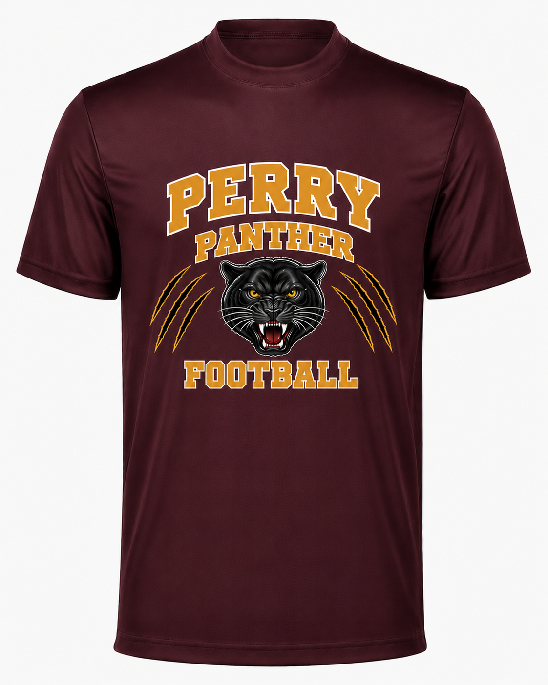 PERRY PANTHER ADULT/TEEN MOISTURE WICKING MAROON T SHIRT