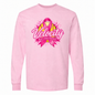VELOCITY SOFTBALL ADULT/YOUTH LONG SLEEVE BREAST CANCER AWARENESS COTTON T SHIRT