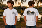 TEEN/YOUTH COTTON T SHIRT WITH OLD BACKWOODS CABIN WITH WILDLIFE